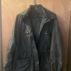 Dark Green Hooded lightweight rain Jacket